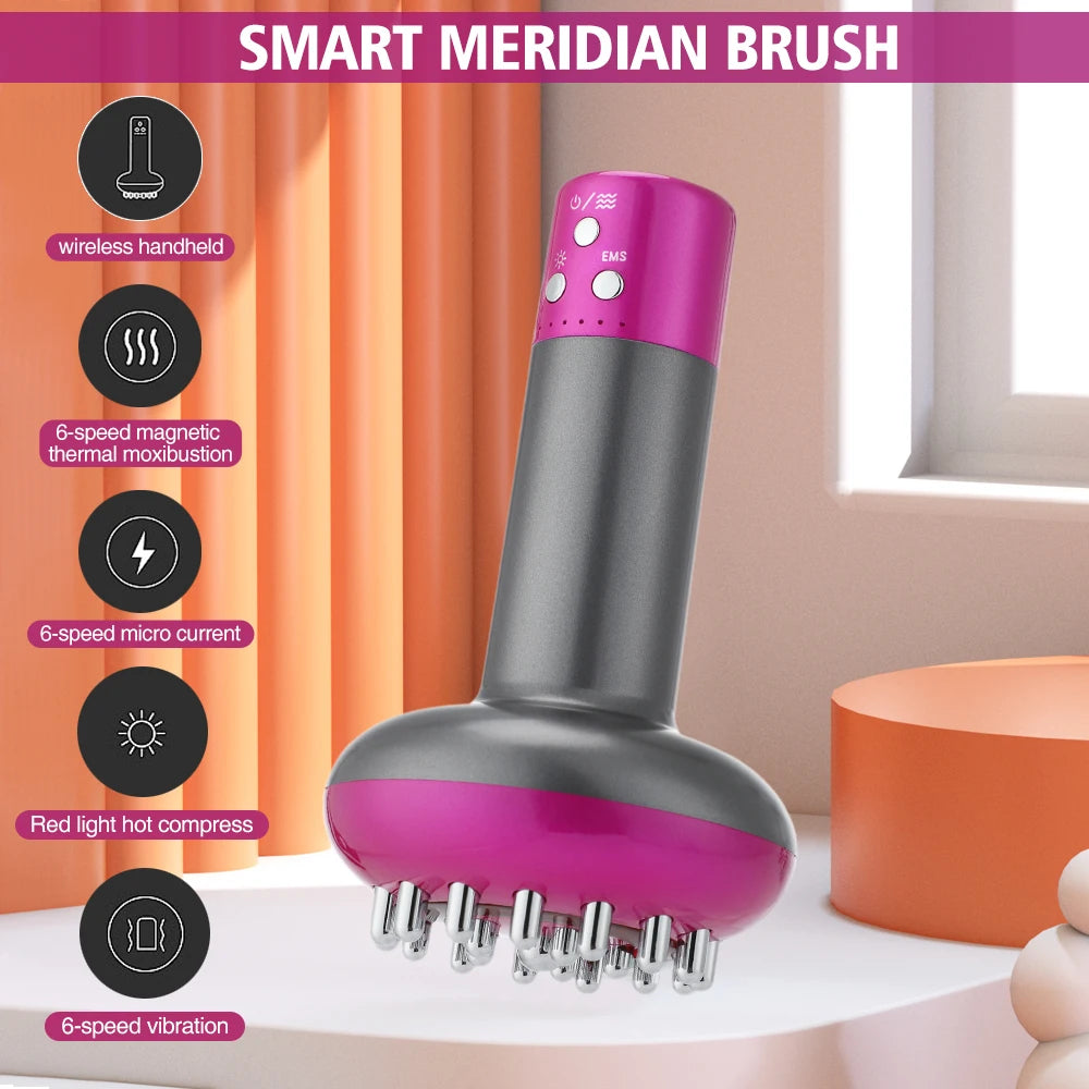 Electric Lymphatic Drainage Machine Meridian Body Massage Brush Microcurrent anti Cellulite Guasha Physiotherapy Apparatus